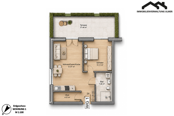 Grundriss Wohnung EG 01