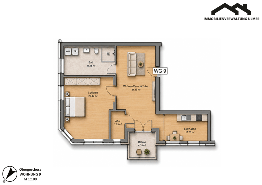 Grundriss Wohnung OG 09