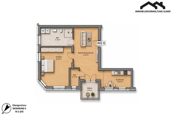 Grundriss Wohnung OG 09