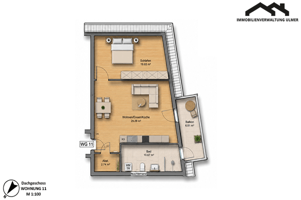 Grundriss Wohnung DG 11